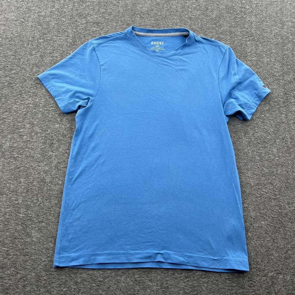 Rhone Element Tee Shirt Mens S Blue Crew Neck Gym Crossfit Running Casual SS EUC